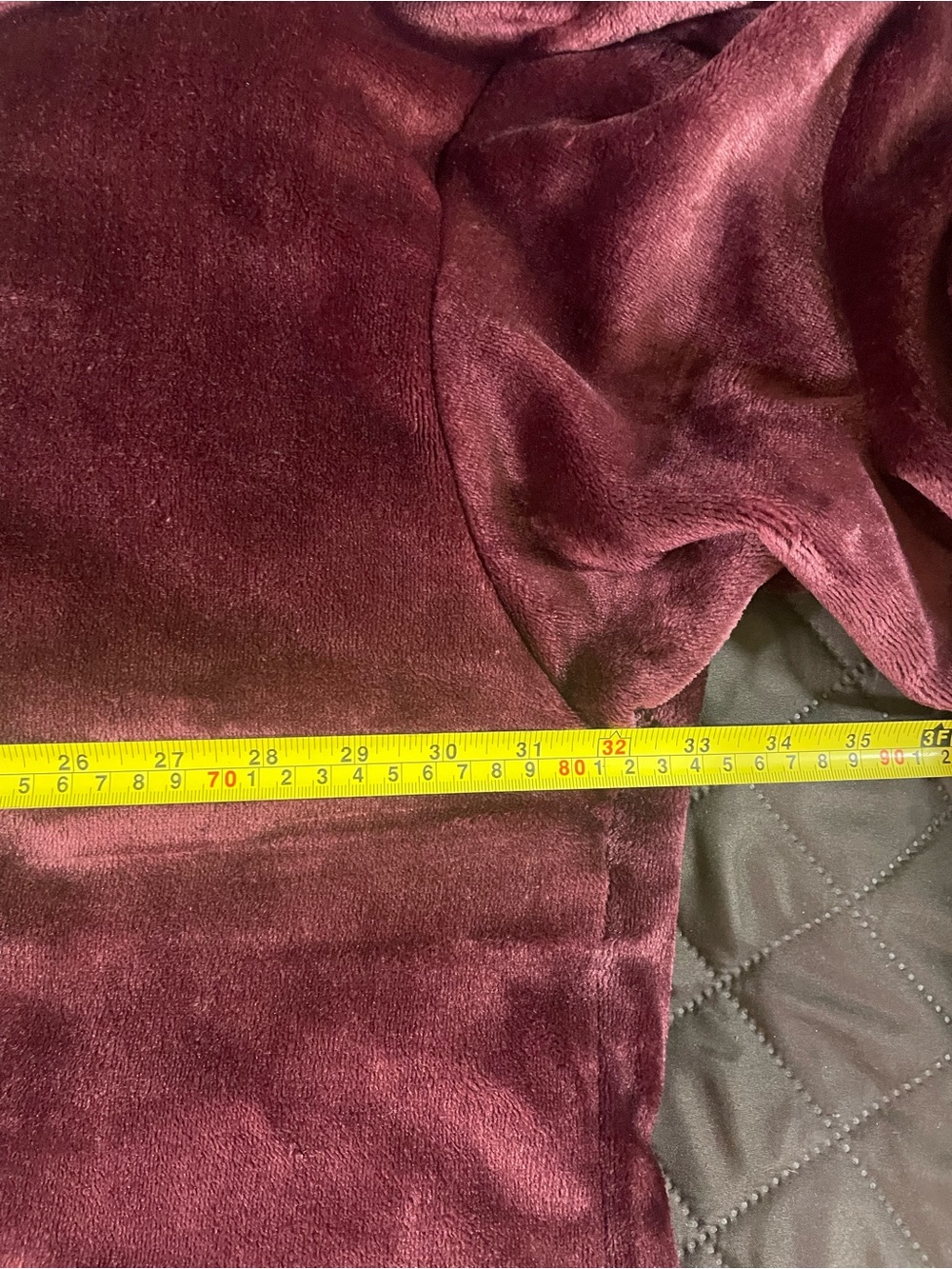 Cozy Plush Hooded Robe Poncho in Burgundy - Picture 7 of 9
